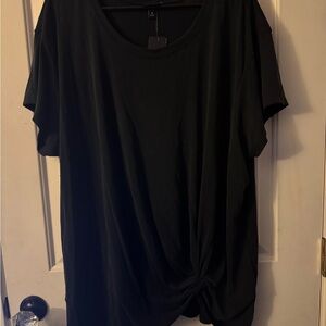 Torrid Black Short Sleeve Top with Twist Detail
